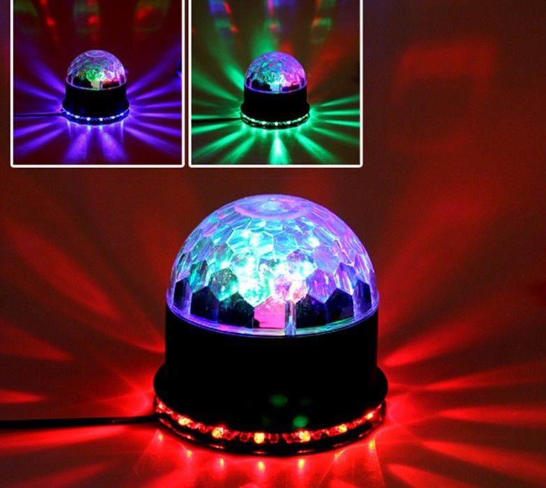 15W 2in1 음성 활성화 된 RGB 크리스탈 매직 볼 48 LED 무대 조명 효과 램프 조명 LED 디스코 파티에 대 한 자동 LLFA