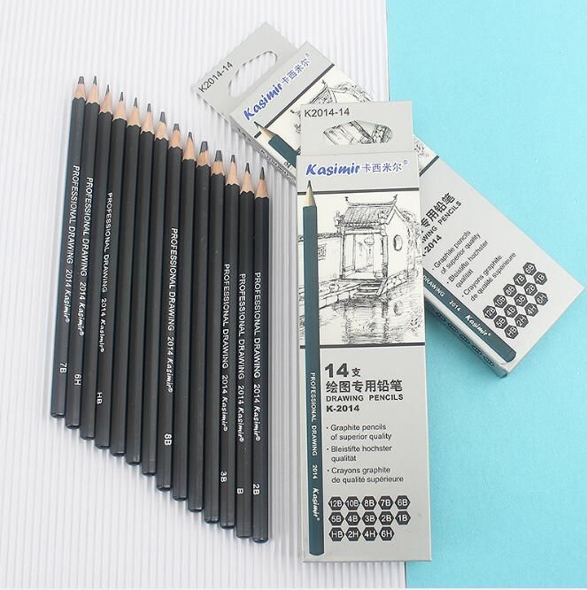 2020 14 Kinds Of Specifications Sketch Pencils 14 Sizes Black Art
