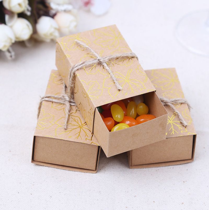 TsunNee Scatole per bomboniere scatole di bomboniere per feste 50 pezzi confezione regalo Kraft Scatola di caramelle di carta 