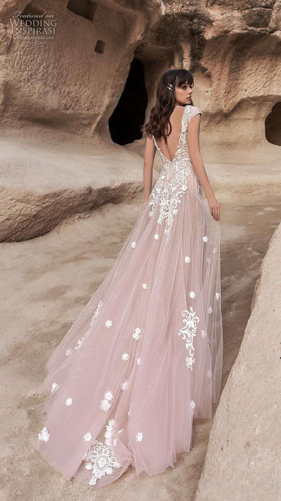 Boho pink wedding dress Clearance