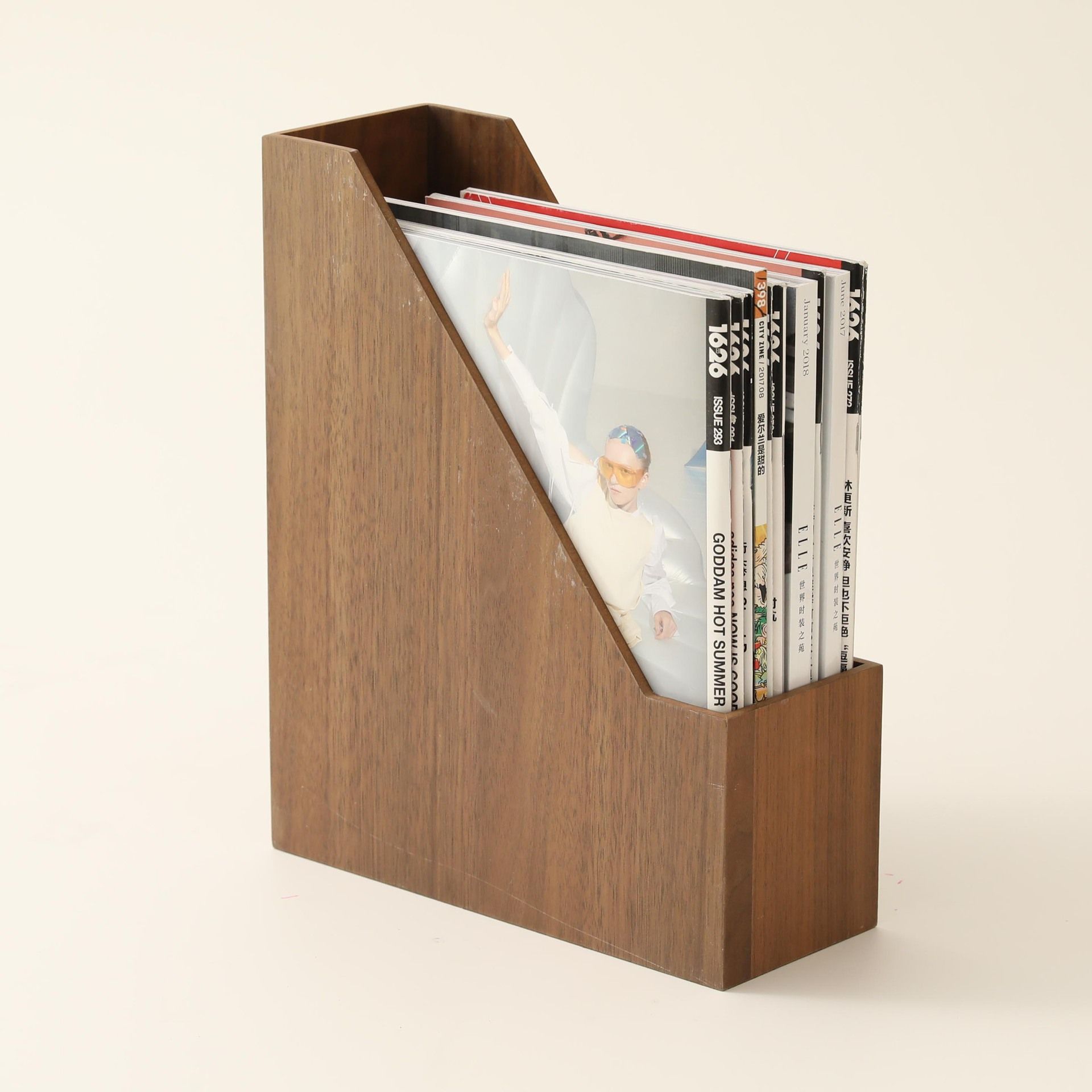 Fogun Walnut Wood Desktop Organizer Desktop Office Home Bookends Book Ends Stand Holder Shelf