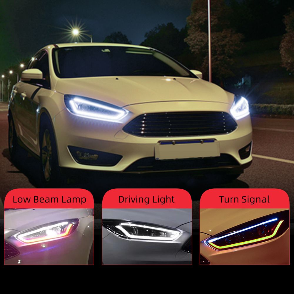 Cha La cabra Billy ira 2pcs faros LED para Ford Focus 2015 2016 2017 2018 luces del coche ojos del ángel Cha La cabra Billy ira 2pcs faros LED para Ford Focus 2015 2016 2017 2018 luces del coche ojos del ángel