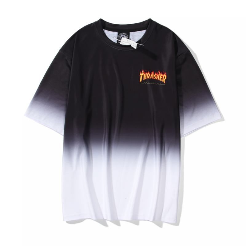 Thrasher Tide Brand Ins Classic Flame Gradient Letters Spring And ...