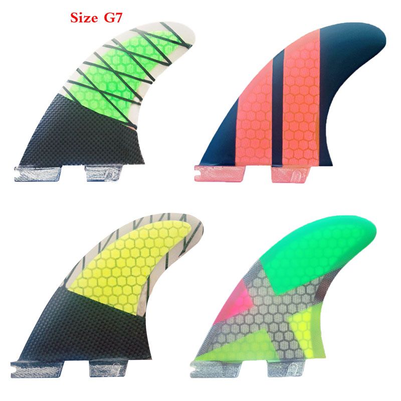 2020 New Surfboard Fins Set FCS II G7 Fiberglass With Carbon