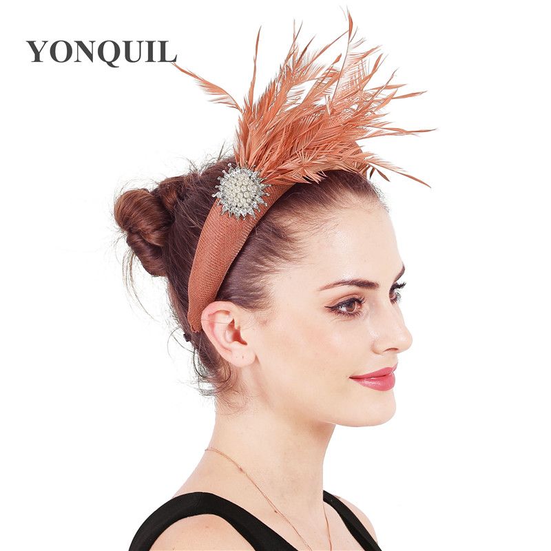 Nuevas De Moda Hermosas Diademas Gruesas Fascinator Accesorios Para El Cabello Sombreros De Plumas Elegantes Tocado De Mujer Cóctel Envío Gratis De 13,85 € | DHgate