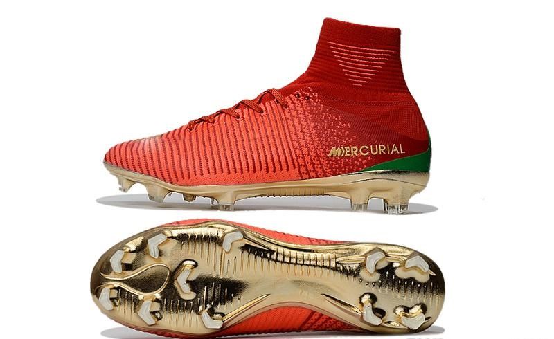 Rood goud 100% originele voetbalschoenen CR7 Cristiano Ronaldo mannen  Mercurial Superfly FG TF voetbal laarzen sneakers beste kwaliteit voetbal  schoenpersen