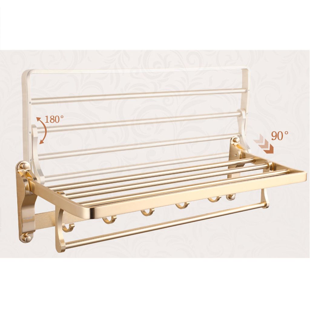 2020 Foldable Wall Mounted Towel Rack Holder Bar Shelf Rail