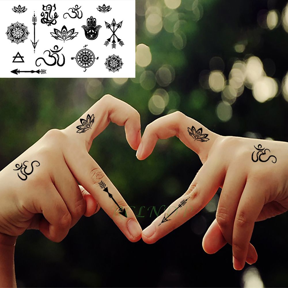 Acheter Pas Cher Autocollants De Tatouage Temporaires Impermeables Tribal Totem Lotus Fleche Mandala Faux Tatouage Flash Cou De Tatouage Main Arriere Pied Pour Fille Femmes Du 2 58 Fr Dhgate