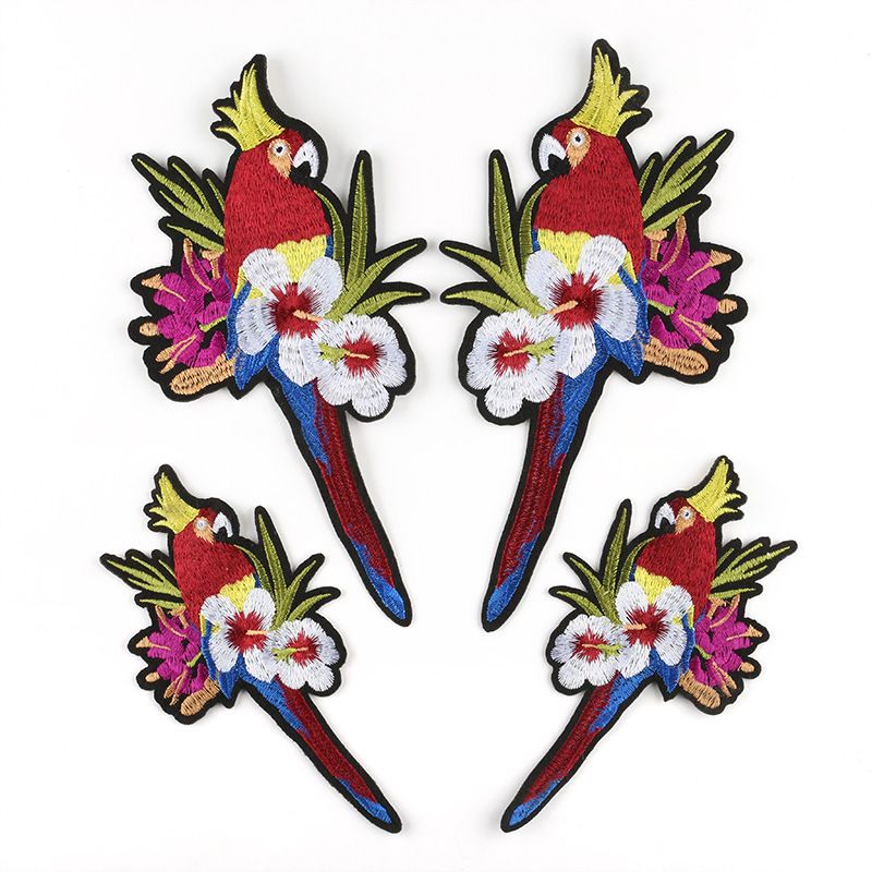 Motif Badge Sequins Patches Clothes Patch Embroidery Patch Parrot Patches