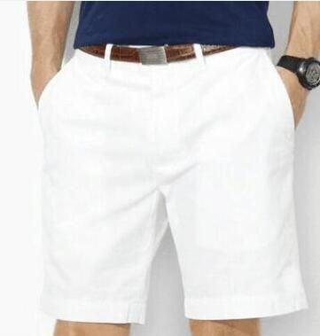 white polo shorts with blue horses