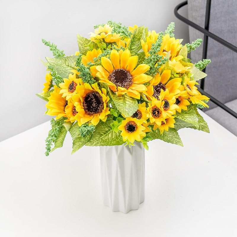 2020 Artificial Sunflower Artificial Flowers Silk Sunflower For Home ...