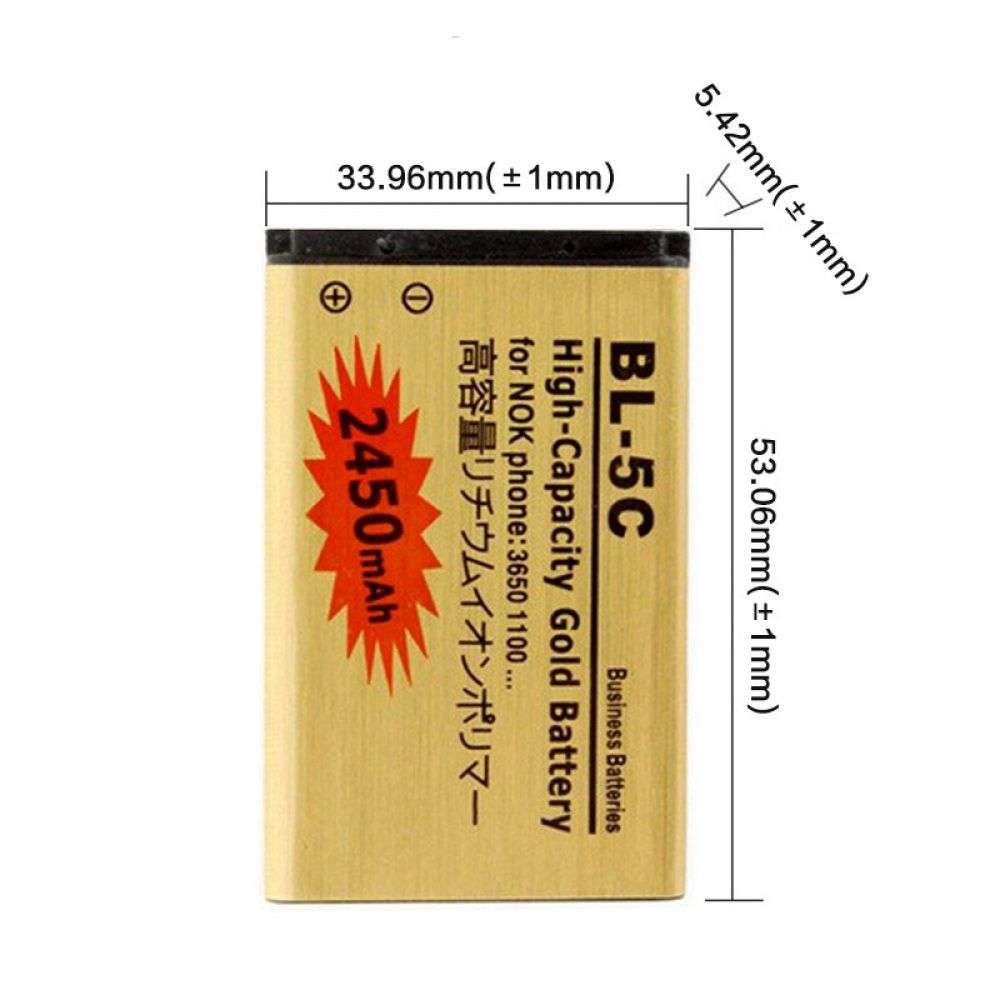 BL5C BL 5C 4C Gold Battery For 1000/1010/1100/1108/1110/1111/1112