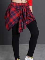 Czerwona plaid Pantsskirt.