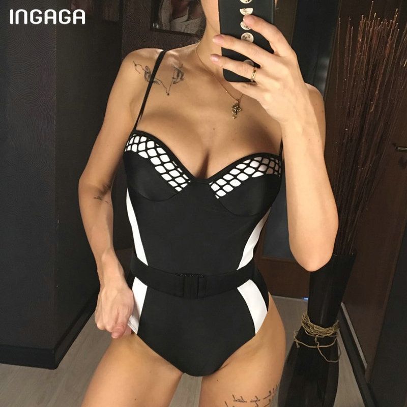 womens belted swimsuit