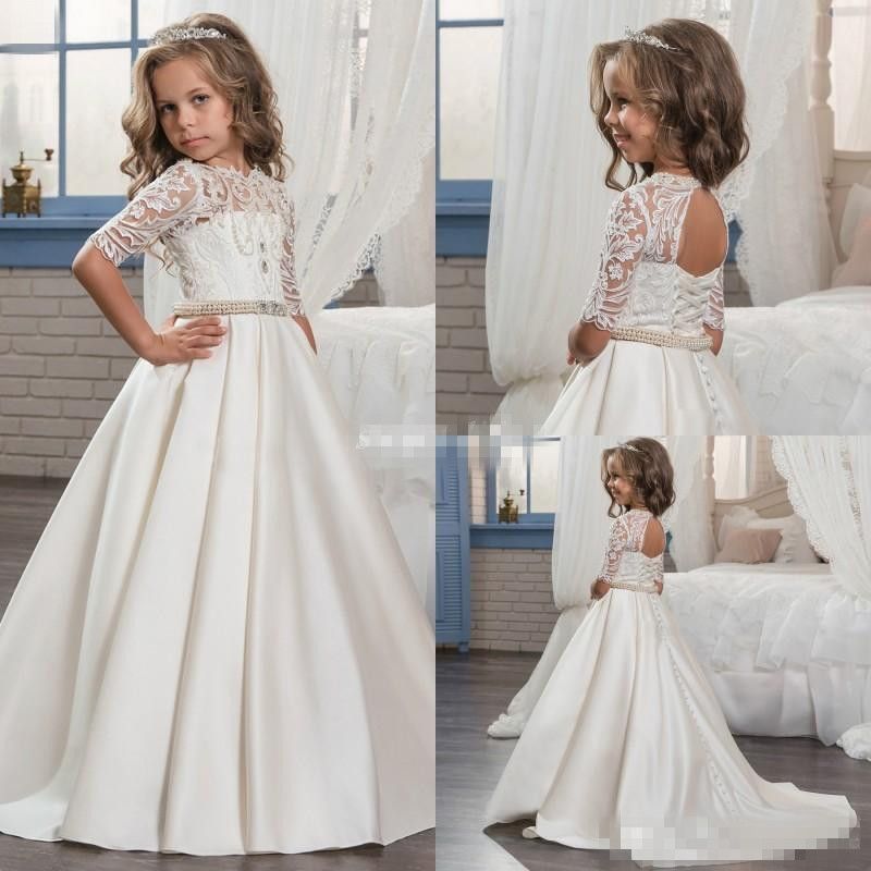 girls white communion dress