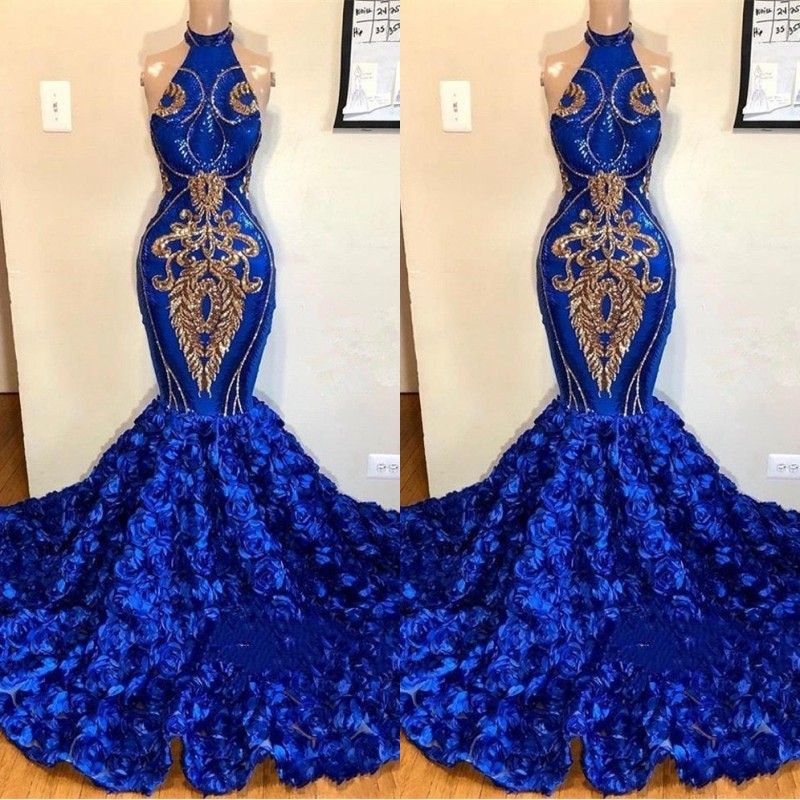 royal blue and gold maternity dress