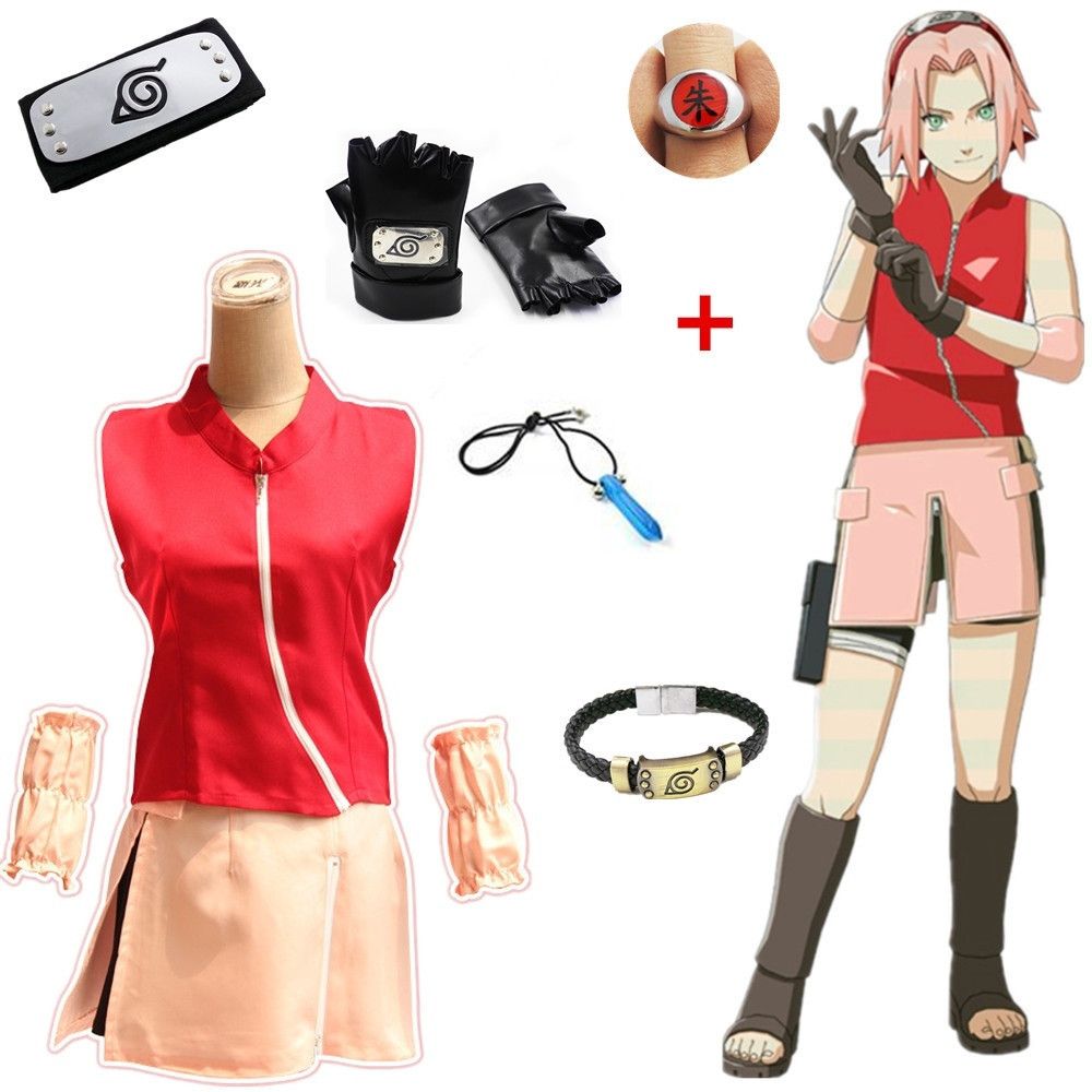 Asian Size Japan Anime Naruto Sakura Haruno Cosplay Girl Party