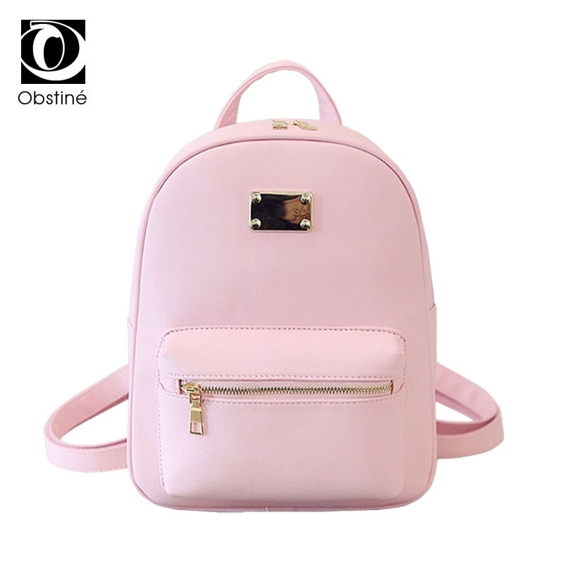 small pink leather backpack