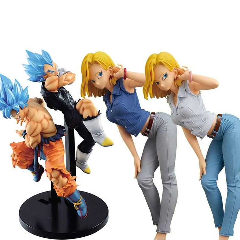 anime japonés Dragon ball Z Vegeta Goku PVC figura de acción Juguetes azul / negro pelo regalo anime japonés Dragon ball Z Vegeta Goku PVC figura de acción Juguetes azul / negro pelo regalo
