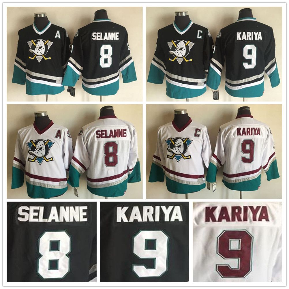 Discount Kids Mighty Ducks Vintage 8 Teemu Selanne 9 Paul Kariya Hockey