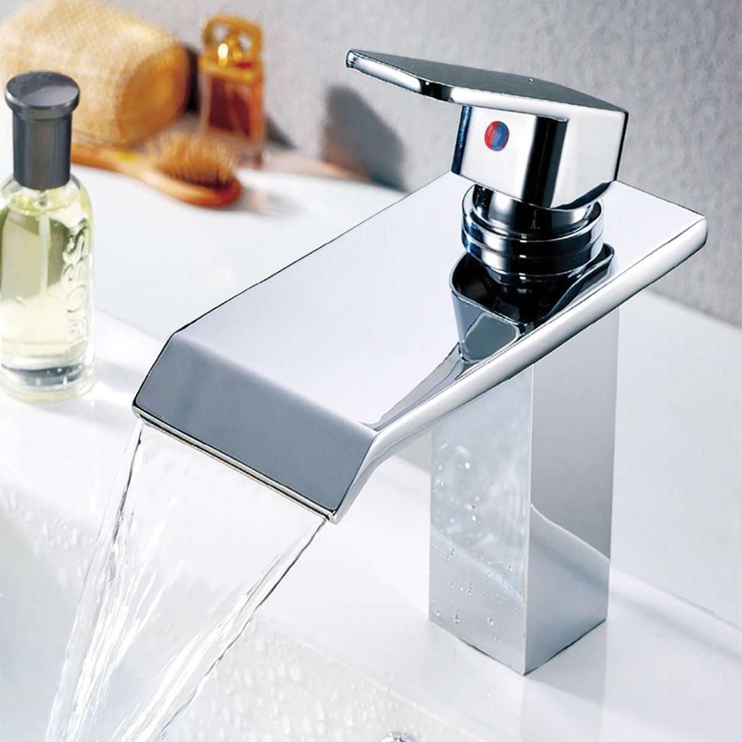 2019 Deck Mount Waterfall Bathroom Faucet Sinks Mixer Cold And Hot