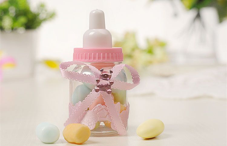 clear baby bottle favors