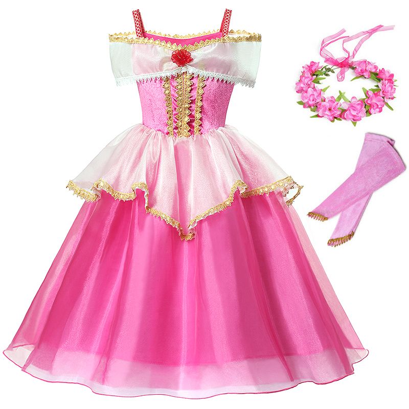 vestido de princesa infantil rosa