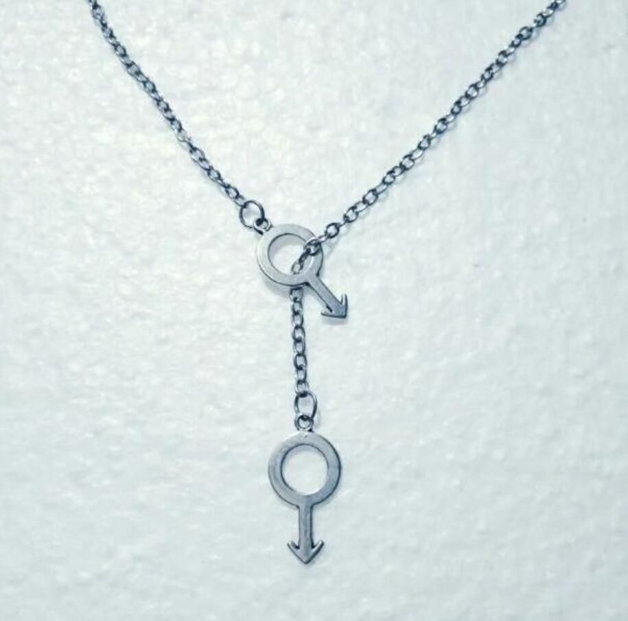 Fashion Vintage Silver Double Male Female Symbol Pendant Adjustable Cross  Lariat Necklace For Women Men Lovers Jewelry Gift 866 From Danni100824,  $0.51 | DHgate.Com