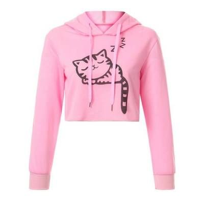 Compra Color Sólido Con Capucha Para Mujer Sudadera Con Capucha 2019 Recién  Llegado De Las Mujeres Sudaderas Con Capucha Cortas Spring Cat Character  Sexy Sudaderas Con Capucha Cortas Barato | Entrega Rápida