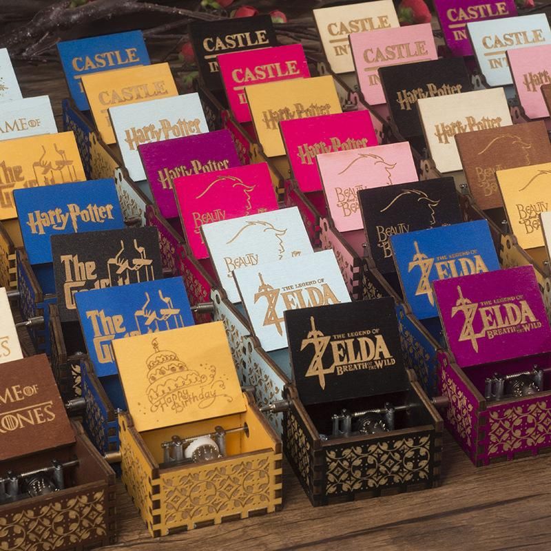 Wooden Music Box Merry Christmas Harry Potter Game Of Thrones