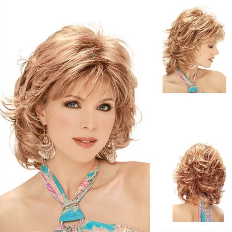 White Women S Wigs In Europe And America Side Part Bang Blonde