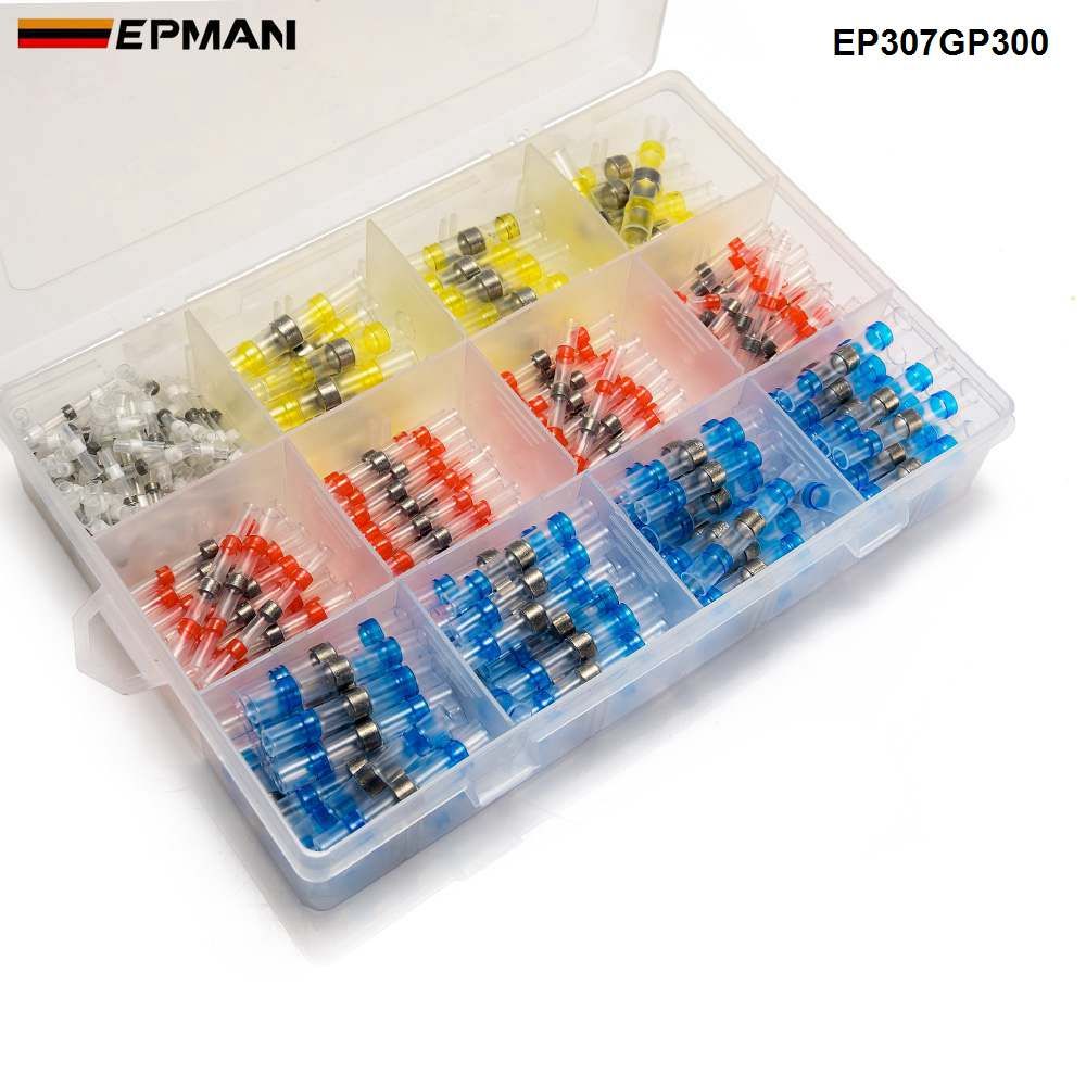50pcs Waterproof solder sleeve heat shrink tube wire terminal connector 4size YJ