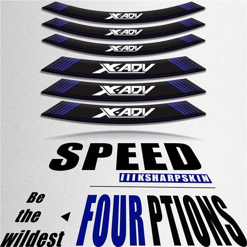 2020 Creative 8X Motorcycle Tire Stickers Personalized Reflective