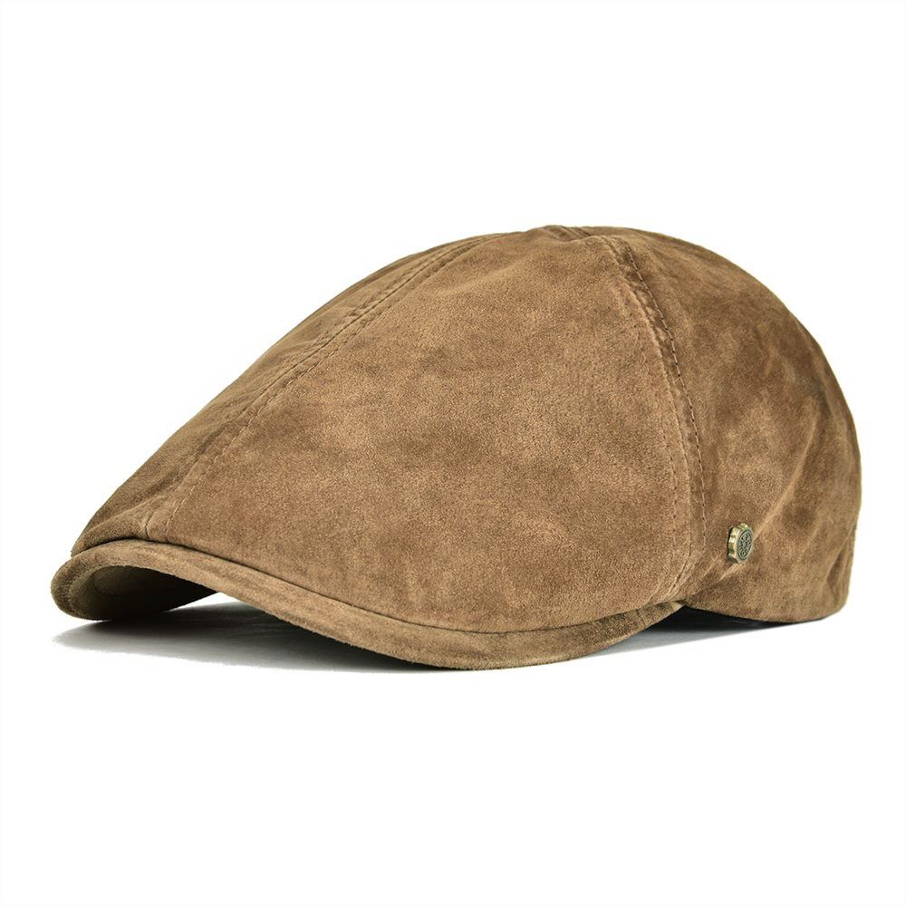 mens leather newsboy hats
