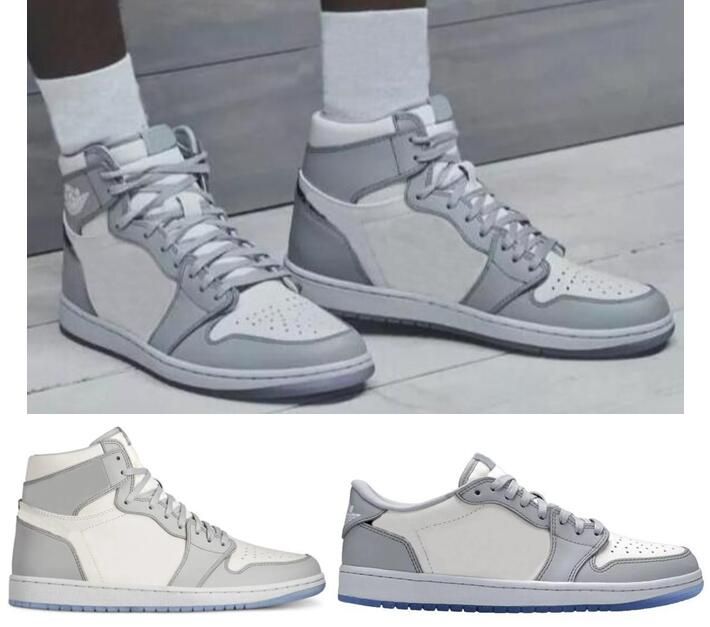 grey and white basketball shoes
