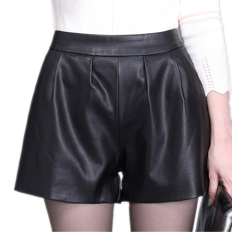 plus size leather shorts
