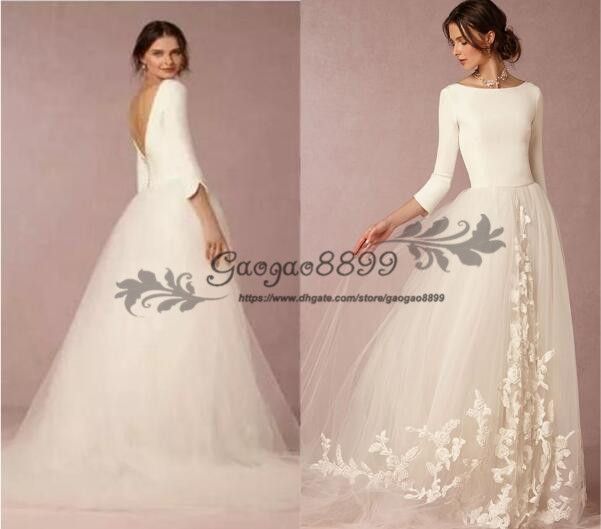 modest white wedding dresses