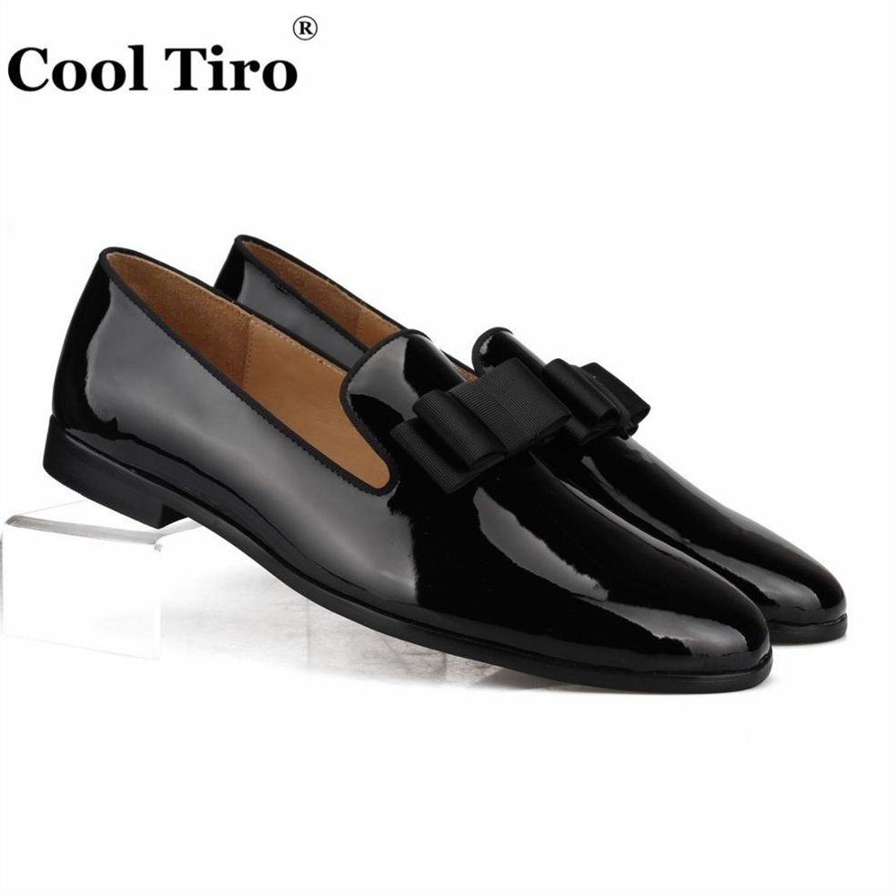 patent leather loafers with bow