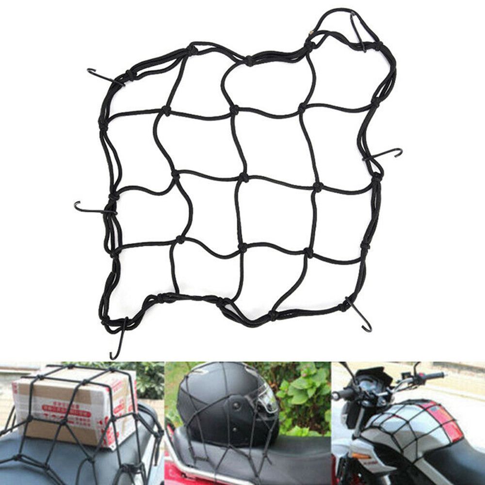 6 Ganchos Motocicleta Mantenga presionado el Tanque de Combustible Malla Red Equipaje Casco Malla Neta Malla Bungee Malla 5 Colores