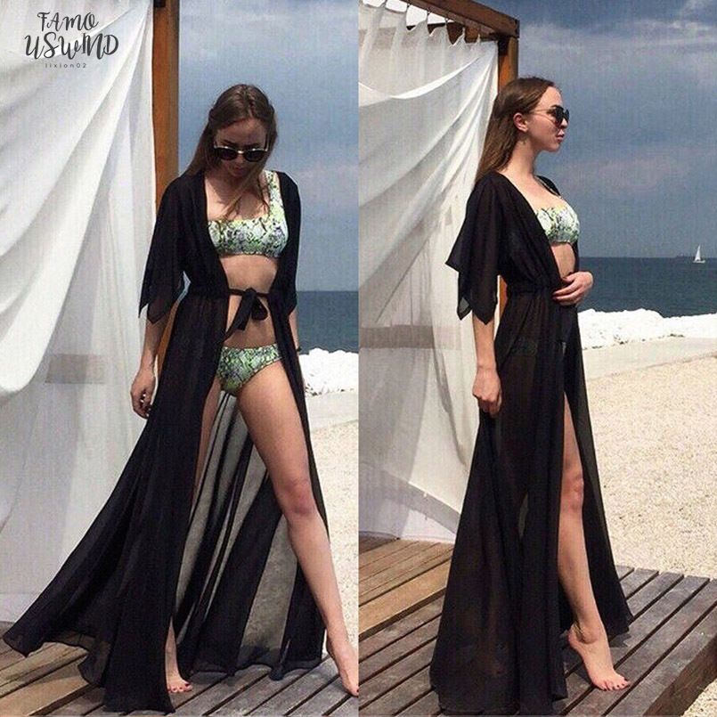 black dress with kimono cardigan