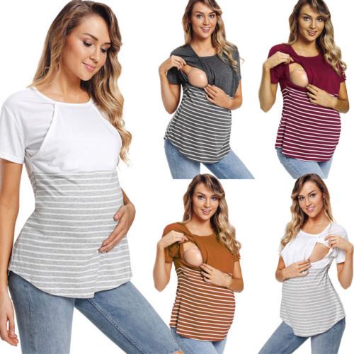 Blusa Mujer Embarazada Maternidad Lactancia Solid Breast Blusa Mujer Embarazada Maternidad Lactancia Solid Breast