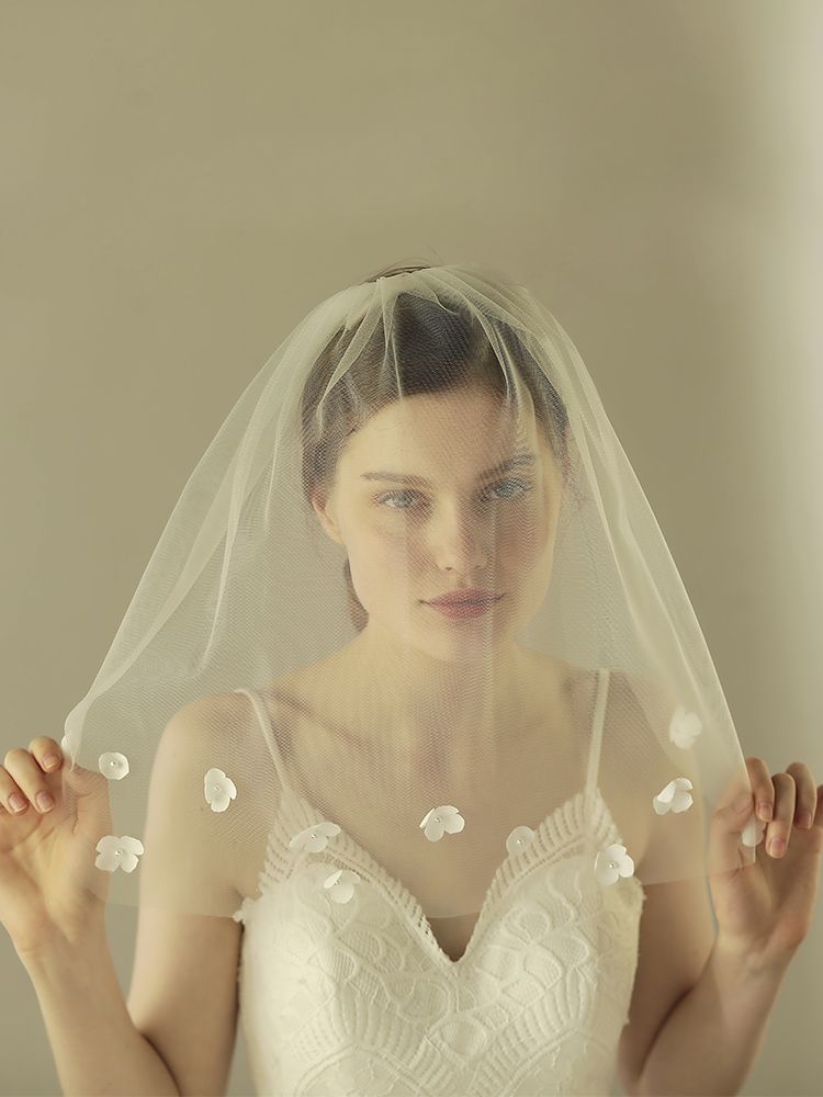 Vintage Wedding Veils Face Blusher Wedding Hair Pieces One Tier