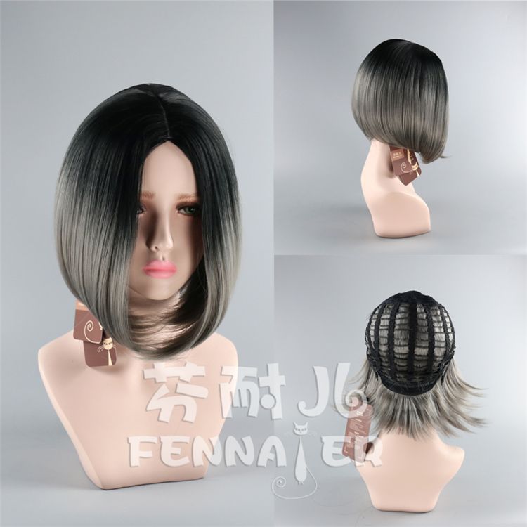 European Beauty Short Hair Bobo Head Fashion In The Bangs Gradient