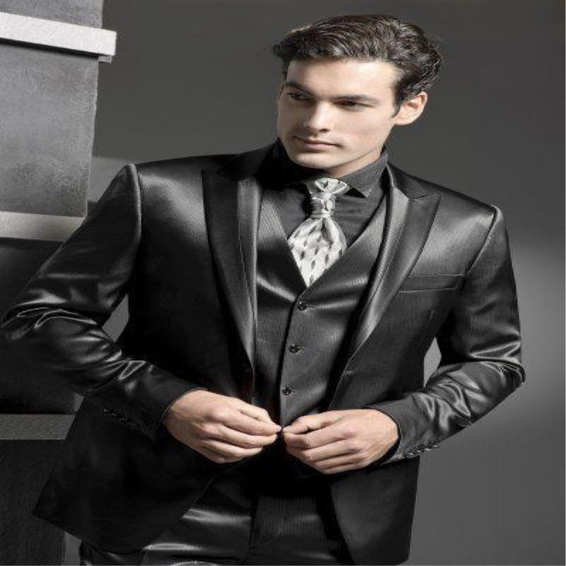 Compra Disfraz De Traje Negro Brillante Traje Chaqueta Pantalones Vestido  Formal Traje De Hombre Vestido De Novio Vestido 3 Piezas Chaqueta +  Pantalones + Chaleco1 Barato | Entrega Rápida Y Calidad | Es.Dhgate