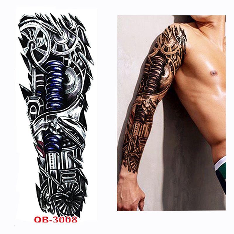 Grosshandel 4 Teile Satz Grosse Grosse Tatowierungen Aufkleber Voller Arm Coole Fake Tattoo Armel Designs Schwarz Feuer Tod Schadel Rose Von Beautys8 7 14 Auf De Dhgate Com Dhgate