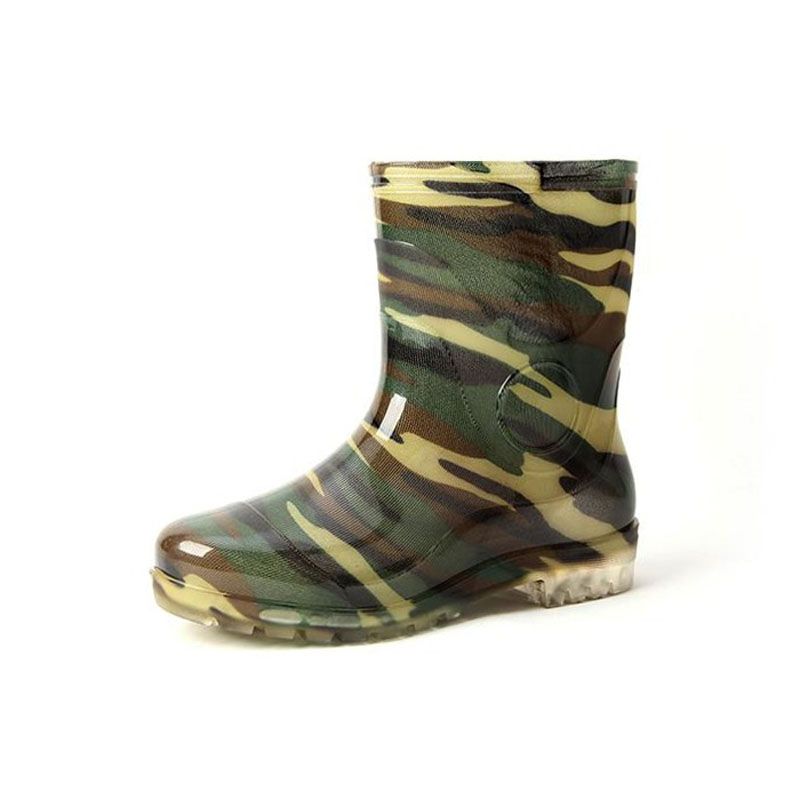 Camouflage Winter Rain Boots PVC Waterproof Motorcycle Cookers Shoes
