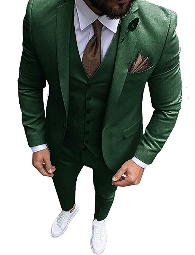 2019 Dark Green Groom Tuxedos For Wedding Wear Peaked