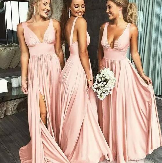 candy pink bridesmaid dresses