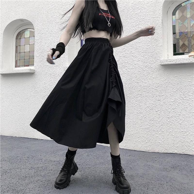 Faldas Gótica para las mujeres Muchachas diseñadas con cordón A-Line Girl Femenino Saias