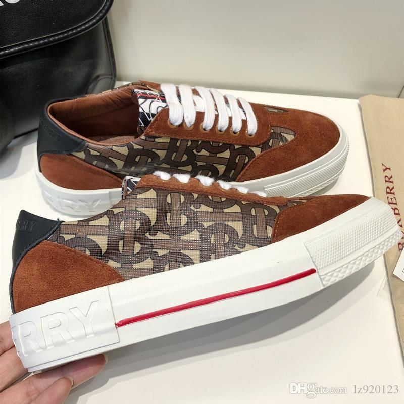 Burberry suede detail monogram stripe sneakers Clearance